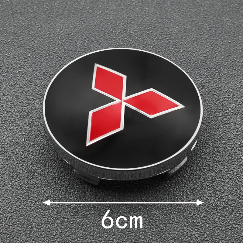 4 Uds 56mm 60mm tapacubos centrales de rueda de coche emblema pegatina Auto Logo calcomanías para Mitsubishi RalliArt ASX Pajero Montero Lancer