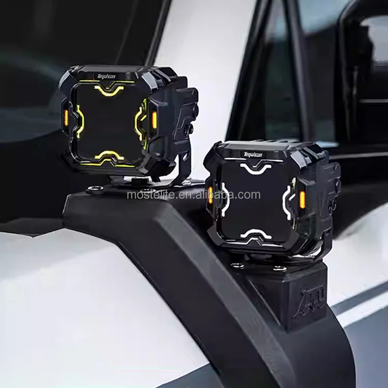 Off-Road Hood Mounted Auxiliary Driving Lights A-Pillar LED Spotlights with Brackets for BYD Leopard 5 Accessories 2025