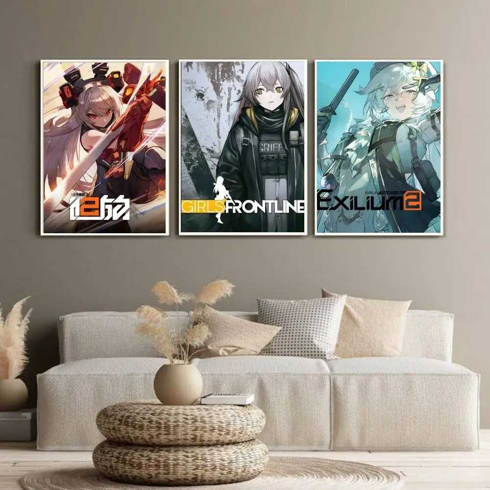 Game Girls' Frontline 2 Exilium Poster Dorm Living Room Aesthetic Wall Decoration Painting Stickers