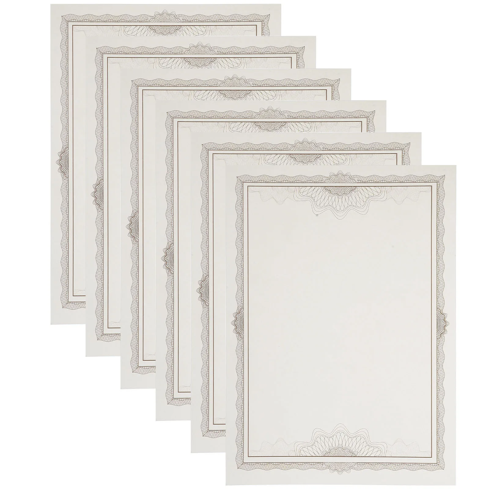 6 hojas de papel para certificado de diploma en blanco imprimible, certificado grabable, papel interior para premios escolares, certificados deportivos
