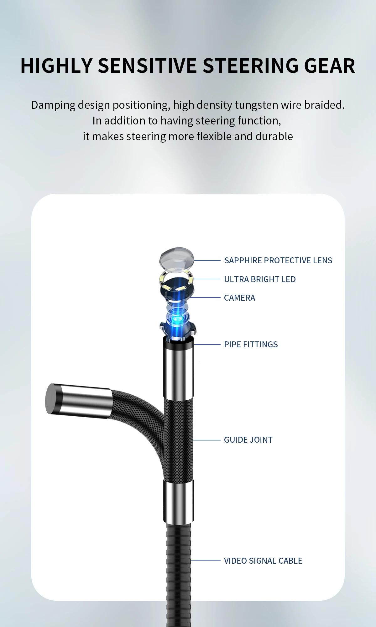 2MP 1080P  WIFI /USB 180Degree Two Way Articulate Steering Endoscope  Borescope Inspection Otoscope Camera Digital Microscope image 3