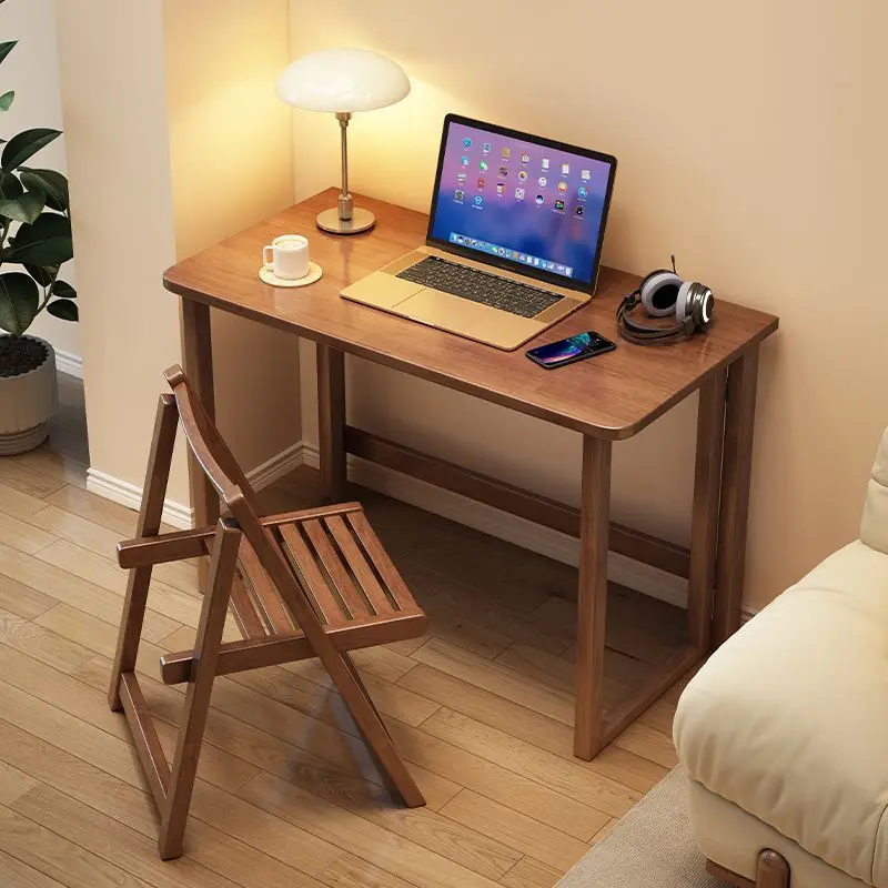Compact Apartment Office Desk Folding Convenient Solid Wood Book Desk Bedroom Rectangular Offcie Furniture El Escritorio XYSZ
