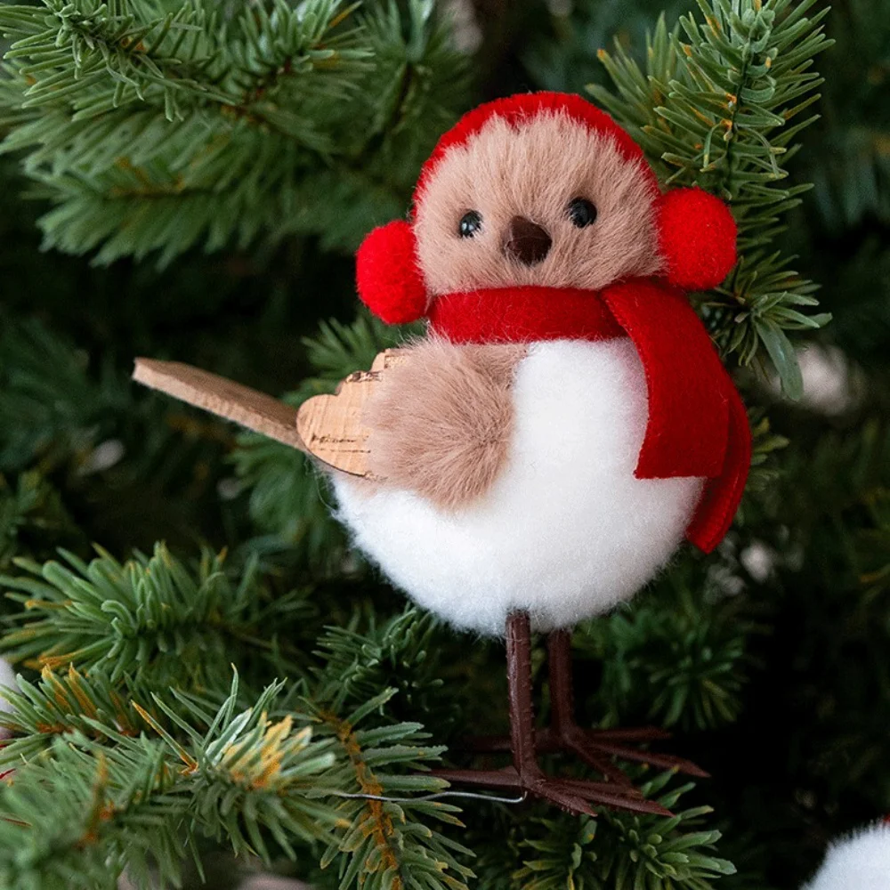 Roter Schal Schaumstoff Weihnachtsvogel Baumschmuck Anhänger Heimdekoration Festliche Winterdekoration Niedliches Neuartiges Party-Geschenk-Accessoire – Detail 6