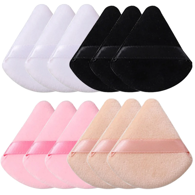2/5/10pcs Triangle Makeup Puff for Loose Powder Liquid Cosmetic Soft Crystal Plush Sponge Puff Foundation Puff Makeup Tool