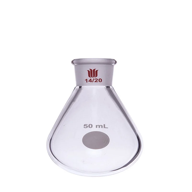 SYNTHWARE Thick walled eggplant shaped bottle, 5mL10mL25mL50mL100mL, High strength, Heavy wall, Borosilicate glass flask, F31