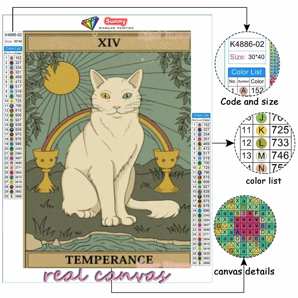 Diamond Painting Tarot Cat Lovers 5d Diy Full Drill Cross Stitch Kit Art Mosaic Embroidery Cartoon Picture Rhinestone Home Decor