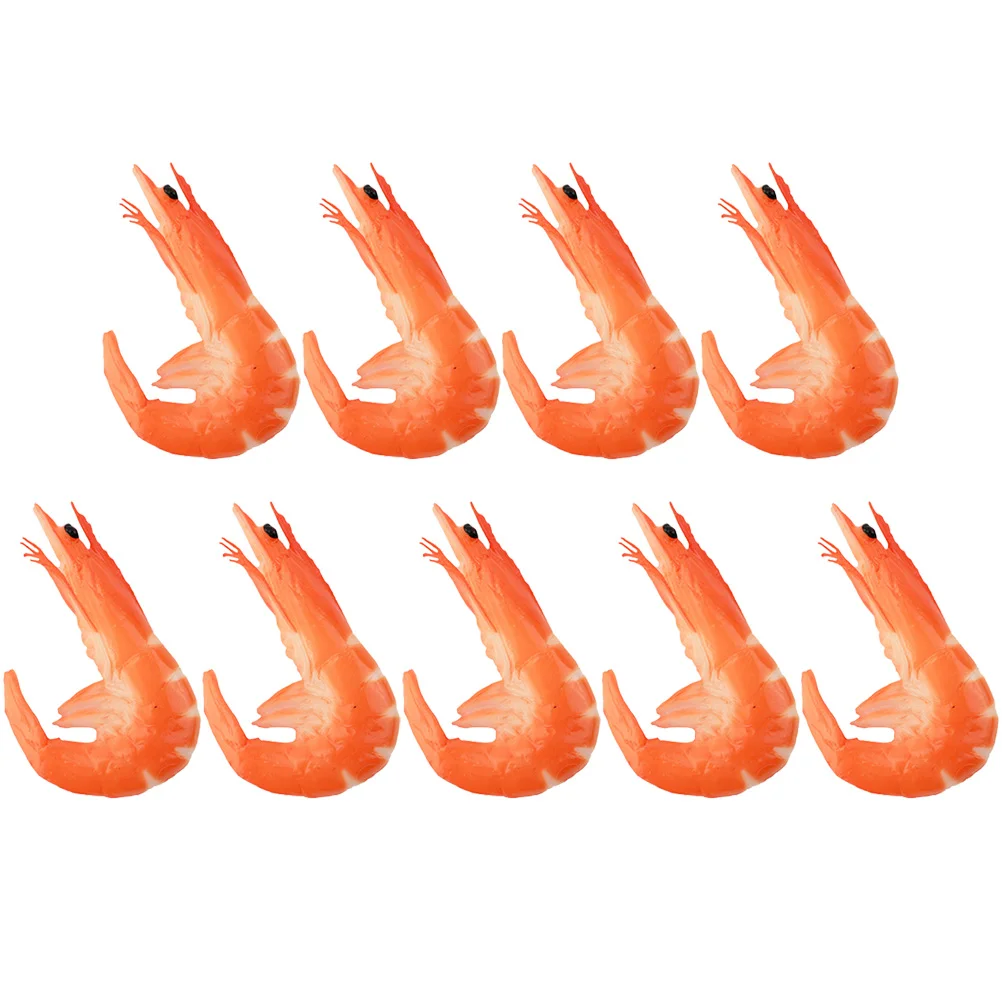 

9 Pcs Realistic Food Model Artificial Shrimp Fake Props Simulated Decor Photo Toy