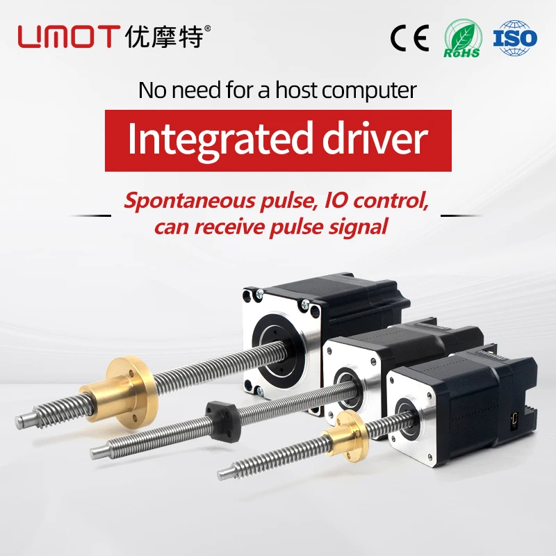 UMOT Micro Nema11 14 17 23 Linear Drive Actuator Integrated Motorized Lifting Ball Screw Stepper Motor Screw Length 100mm-360mm