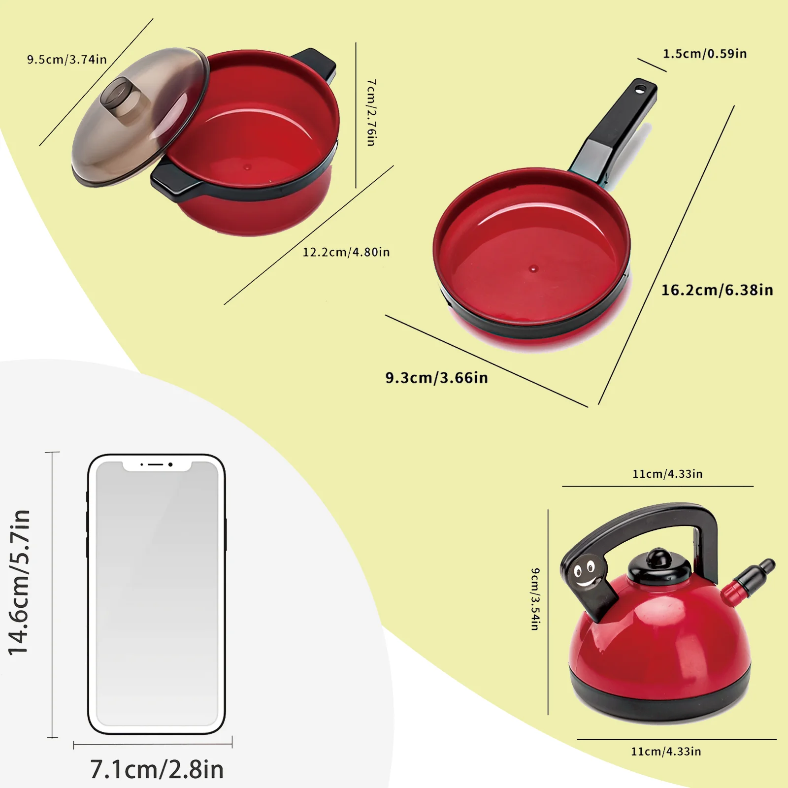 Mini Kids Kitchen Toys Set Pretend Play Cooking Pots Pans Utensils with Play Food Educational Gift for Toddler Boys Girls 3+ image 6