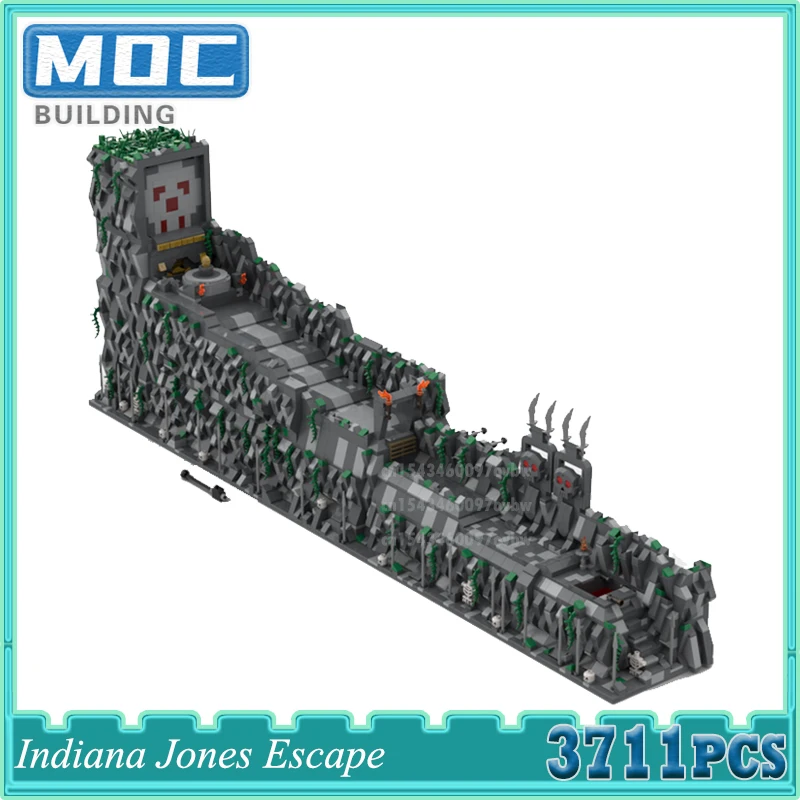 Famous Movie Scence Moc Indianaed Jonesed Escape Building Blocks Technology Bricks DIY Assembly Model Collection Toys Xmas Gifts