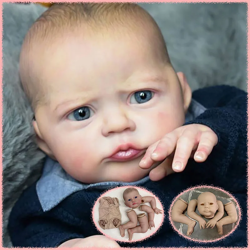 Kit de poupée Reborn de 19 pouces, modèle Heron, kits déjà peints/kits vierges non peints, pièces de poupée réalistes à faire soi-même avec corps en tissu pour collection