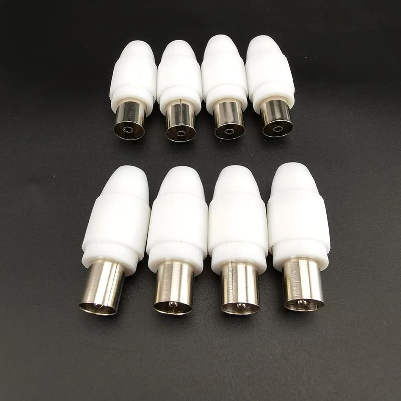 5/10pcs 75-5 Free Welding RF Television Male Female Connector Plug 9.5 TV RF Terminal Antenna Adapter White Colour E1