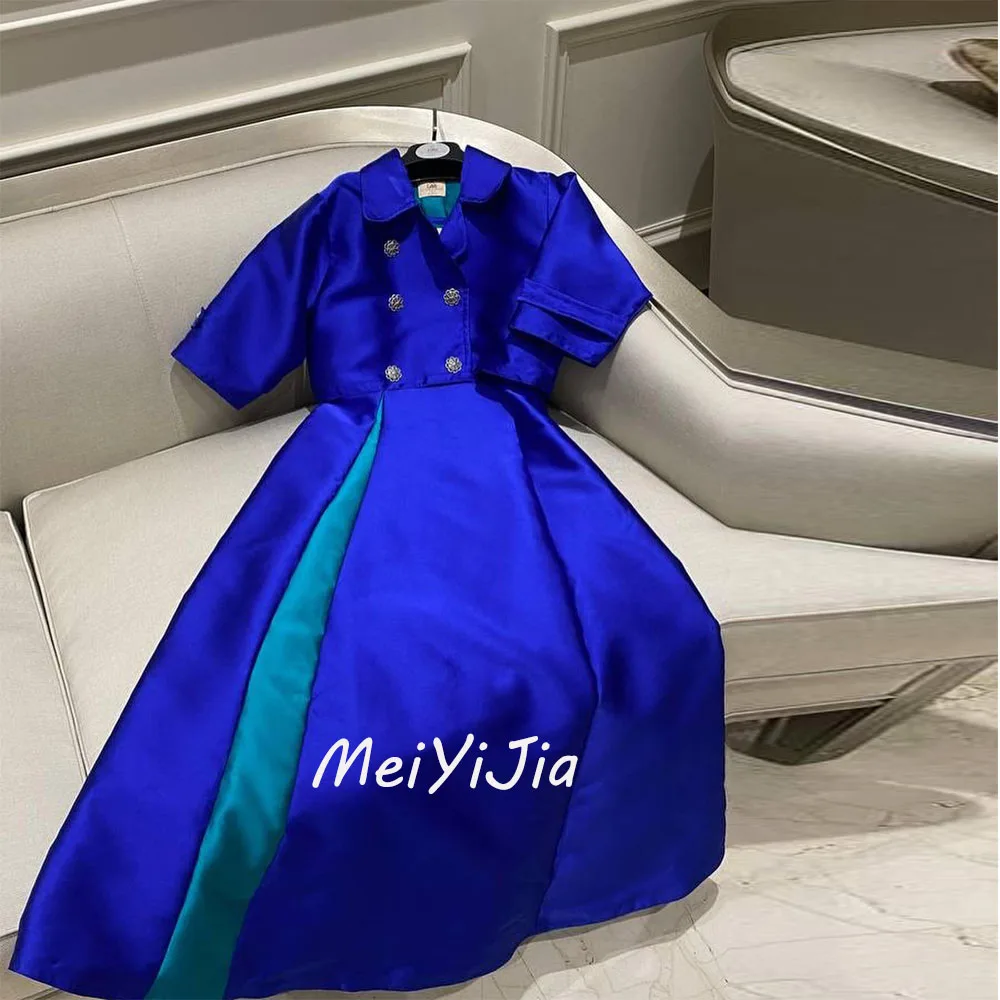 

Meiyijia Evening Dress Scoop Neckline A-Line Ruffle Ankle-Length Saudi Arabia Sexy Evening Birthday Club Outfits Summer 2024