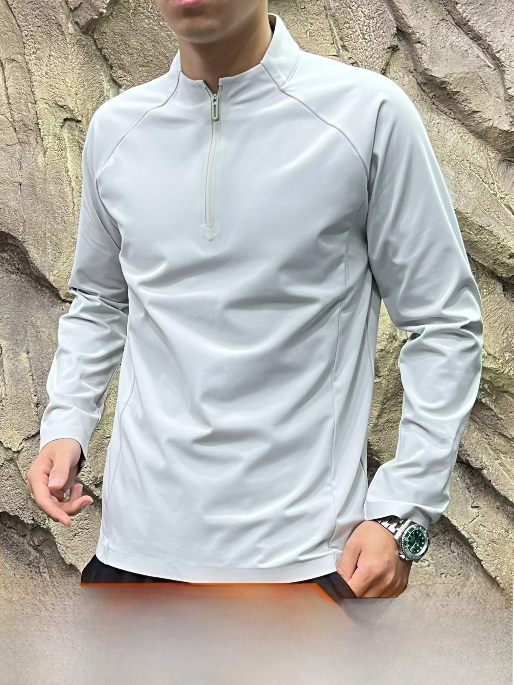 Men's Outdoor Warm Fleece Long Sleeve Sportswear Half Zipper T-Shirt Standard Fit Breathable Skin-Friendly Autumn Winter Base...
