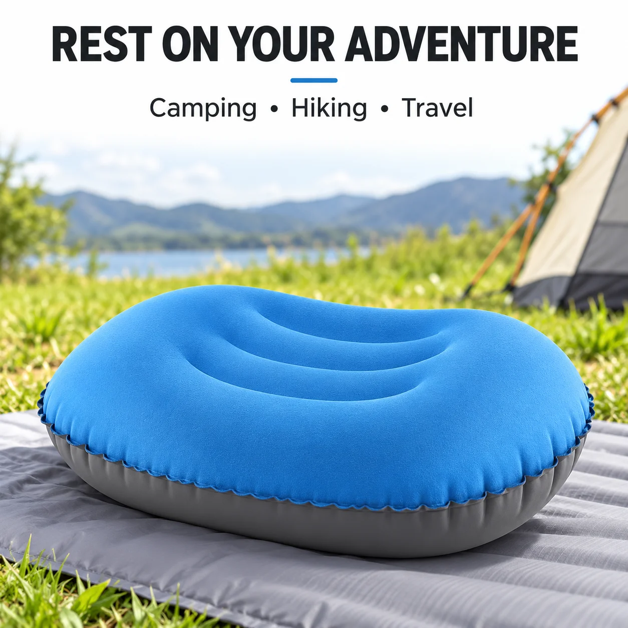 Ultralight Inflatable Camping Pillow Compact Travel Air Pillow for Neck Lumbar Support Backpacking Hiking Outdoor gallery 4