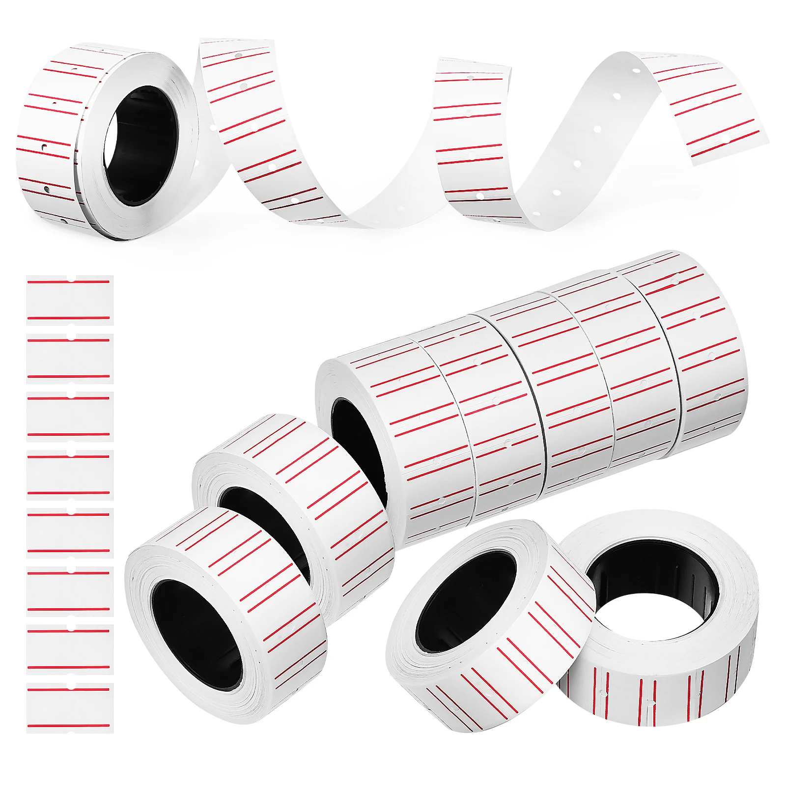 

10pcs 6000 Pieces Stickers White Double Line 10 Rolls Retail Business Office Price Labels Labels Pricing Tags Files Folder