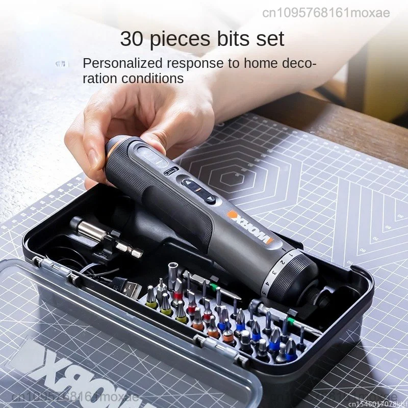 Worx 4V Electrical Screwdriver Sets WX242 Smart Cordless Electric Screwdrivers USB Rechargeable Handle 30 Bit Sets Power Tools