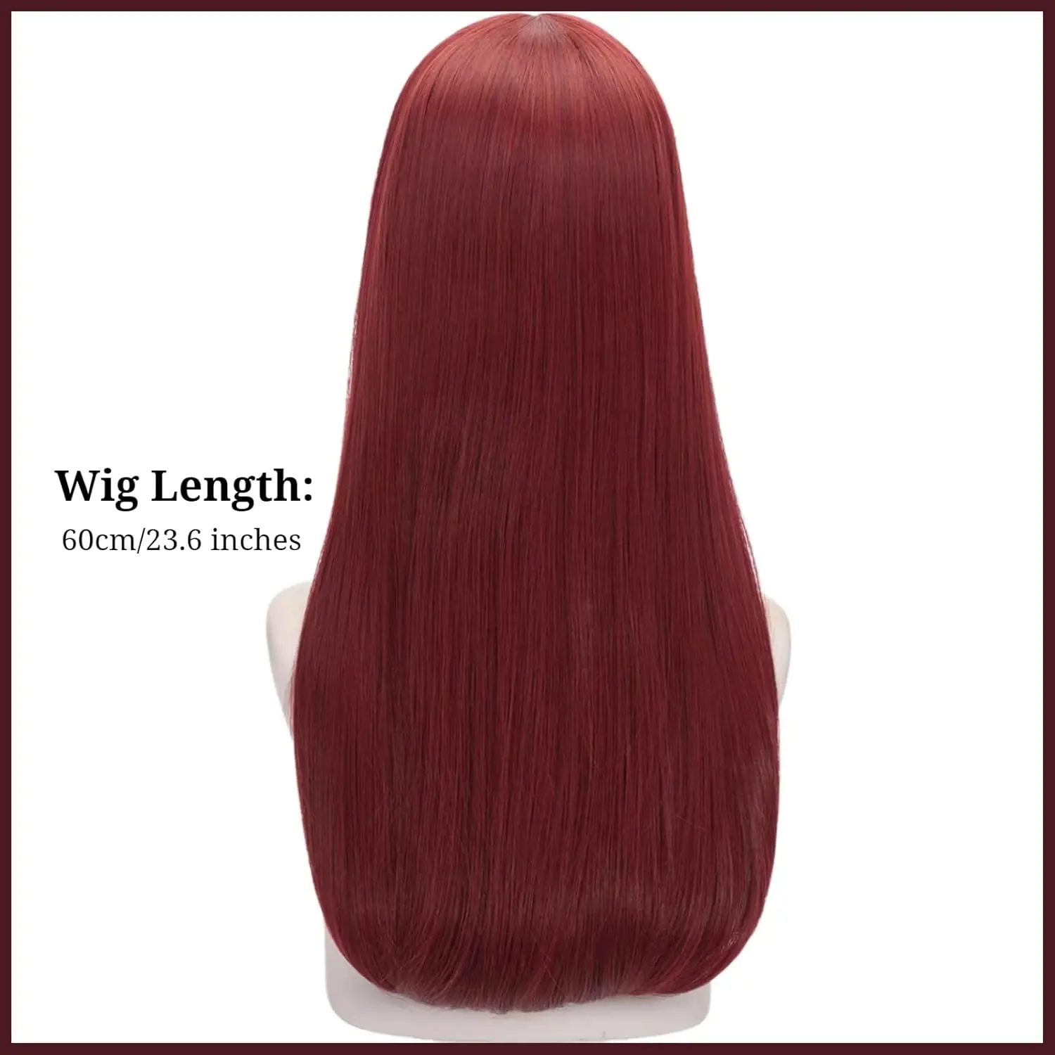 شعر مستعار تأثيري سالي مع الجزء الأوسط ، شعر من الألياف الاصطناعية ، شعر مستعار زي طويل ومستقيم ، أحمر غامق ، سالي