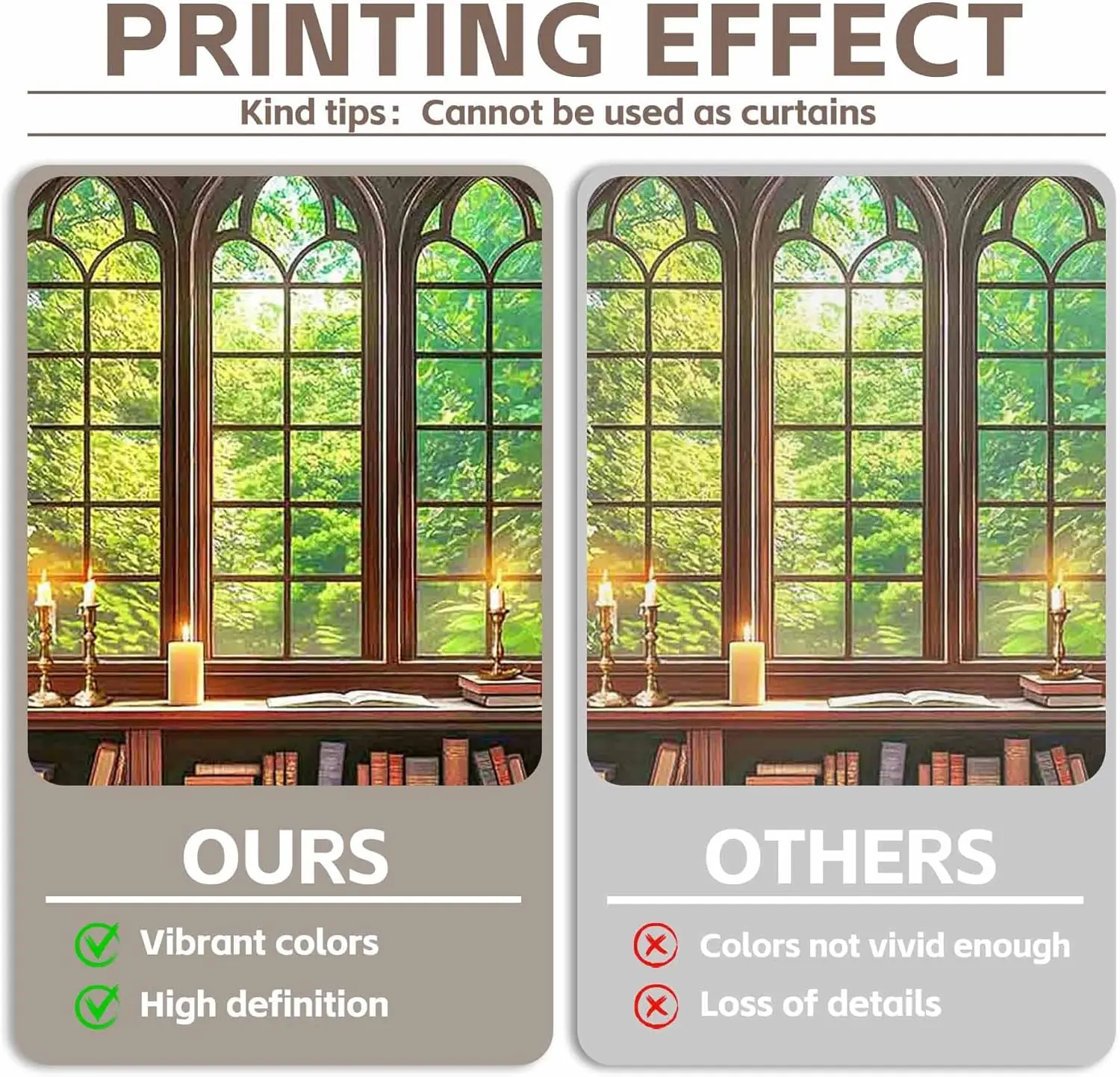 Enchanted Library Window Wall Tapestry Gothic Bookshelf Garden View Reading Room Decor Boho Home Decoration Dreamy Study Scene view 4