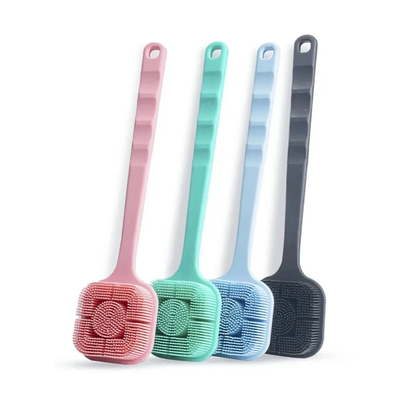 

Мягкая силиконовая щетка-мочалка для тела, отшелушивающая, для душа и ванны, для очищения и ухода за кожей, массажер для спины, инструмент для мытья спины