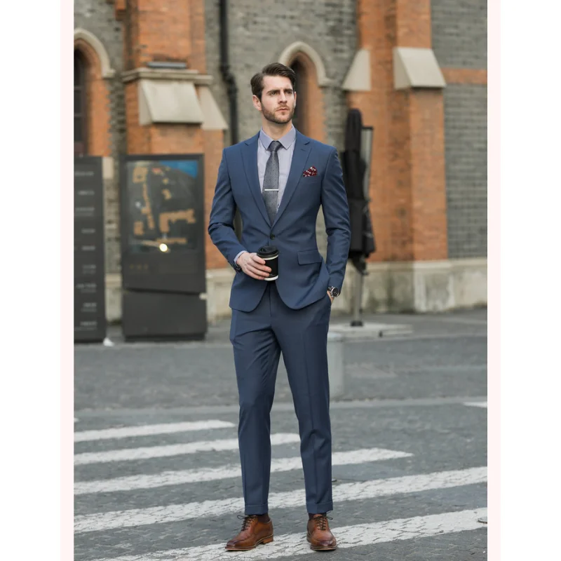

2025 Dark Gray Suit Men's Suit Business Formal Gentleman Casual Suit British Style Korean Version High-end Clothing