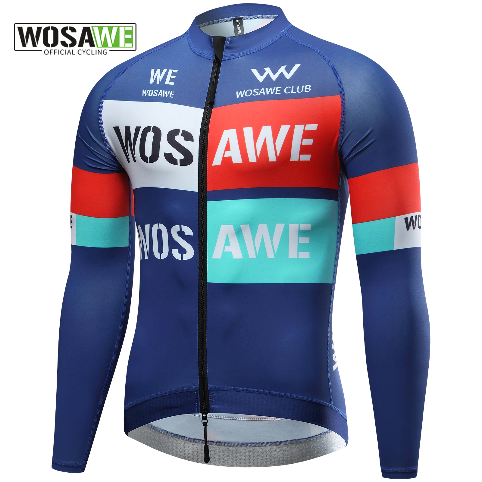 

WOSAWE Autumn Cycling Jersey Long Sleeve Men's Road Bike Shirts YKK Zipper Quick Dry Breathable MTB Cycling Clothing Tops