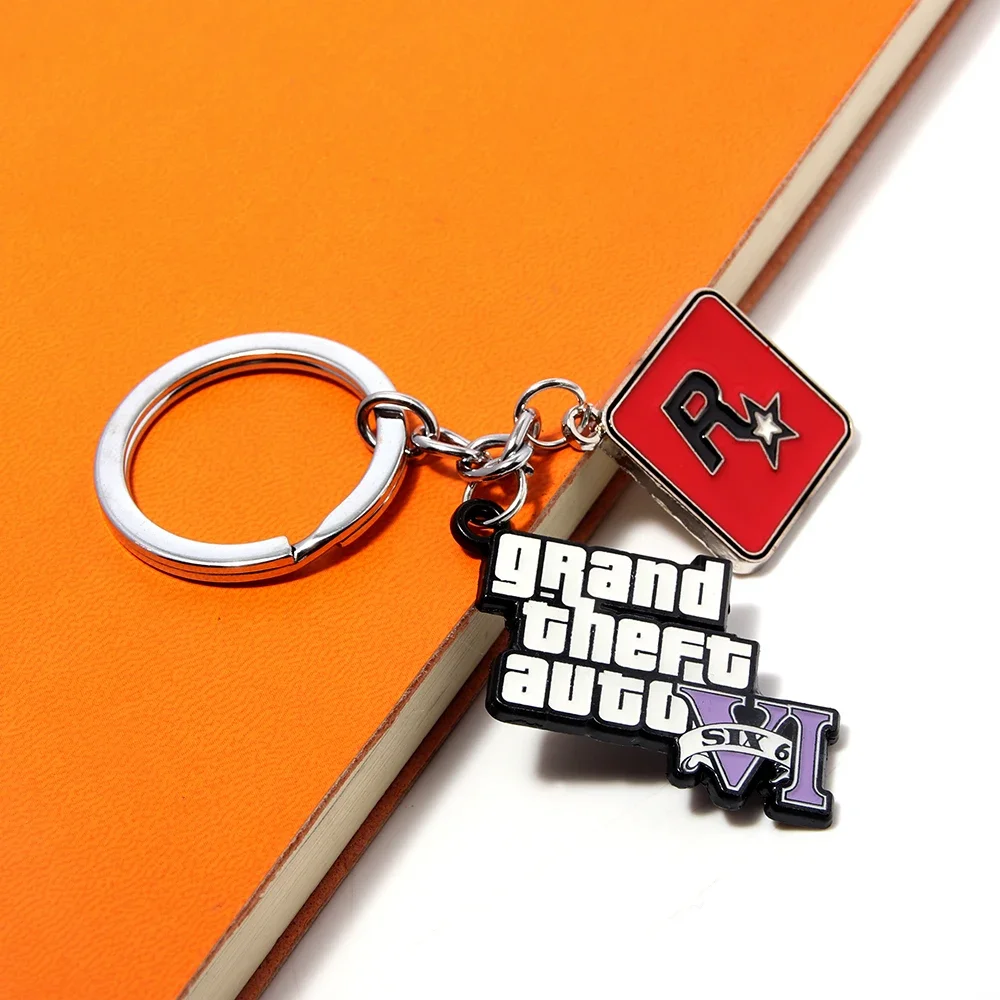 New Style Game PS4 GTA5 Keychain GTA V Grand Theft Auto 5 Star Muti Pendant Keyring For Men Fashion Key Holder Jewelry