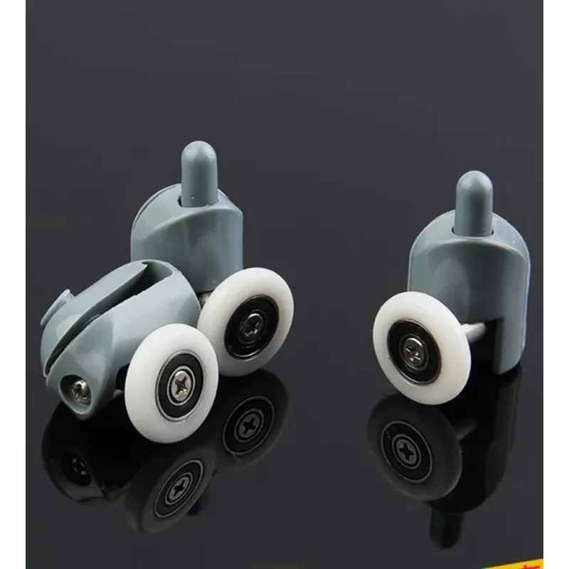 8Pcs/set Roller Wheels Bathroom Roller Wheel Runner Shower Room Accessories Bearing Roller Wheel with Block Set