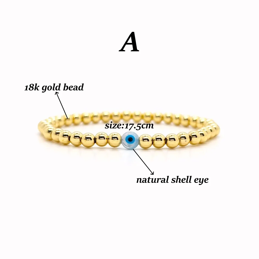 Böses-Auge-Armband für Frauen, Hamsa-Hand-Schutzschmuck, Großhandelslieferung, 18K vergoldet, verstellbares Stretch-Armband, spirituelles Geschenk – Detail 2