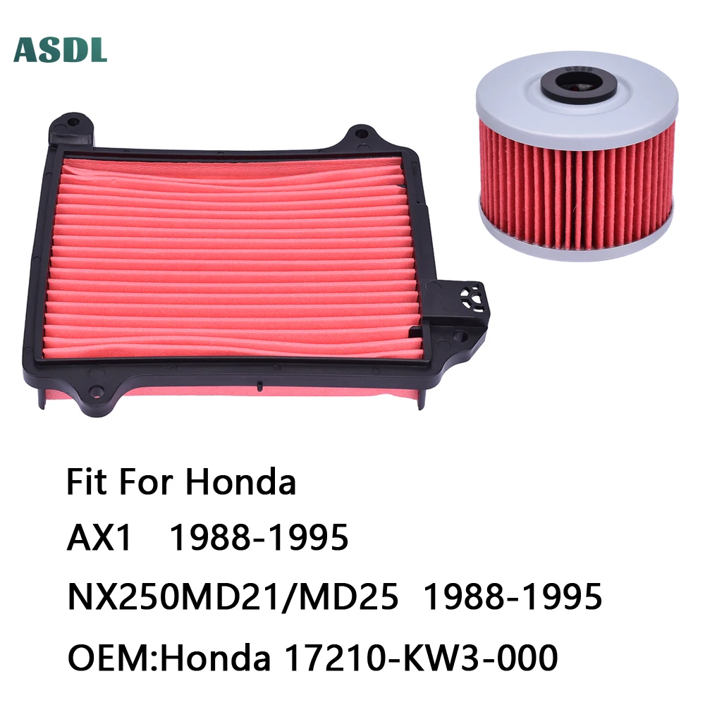 

Motorcycle Air Filter Oil Filter Kit for Honda AX-1 AX1 NX250 MD21/MD25 1988-1995 NX 250 Air Cleaner Filters Motorbike Part