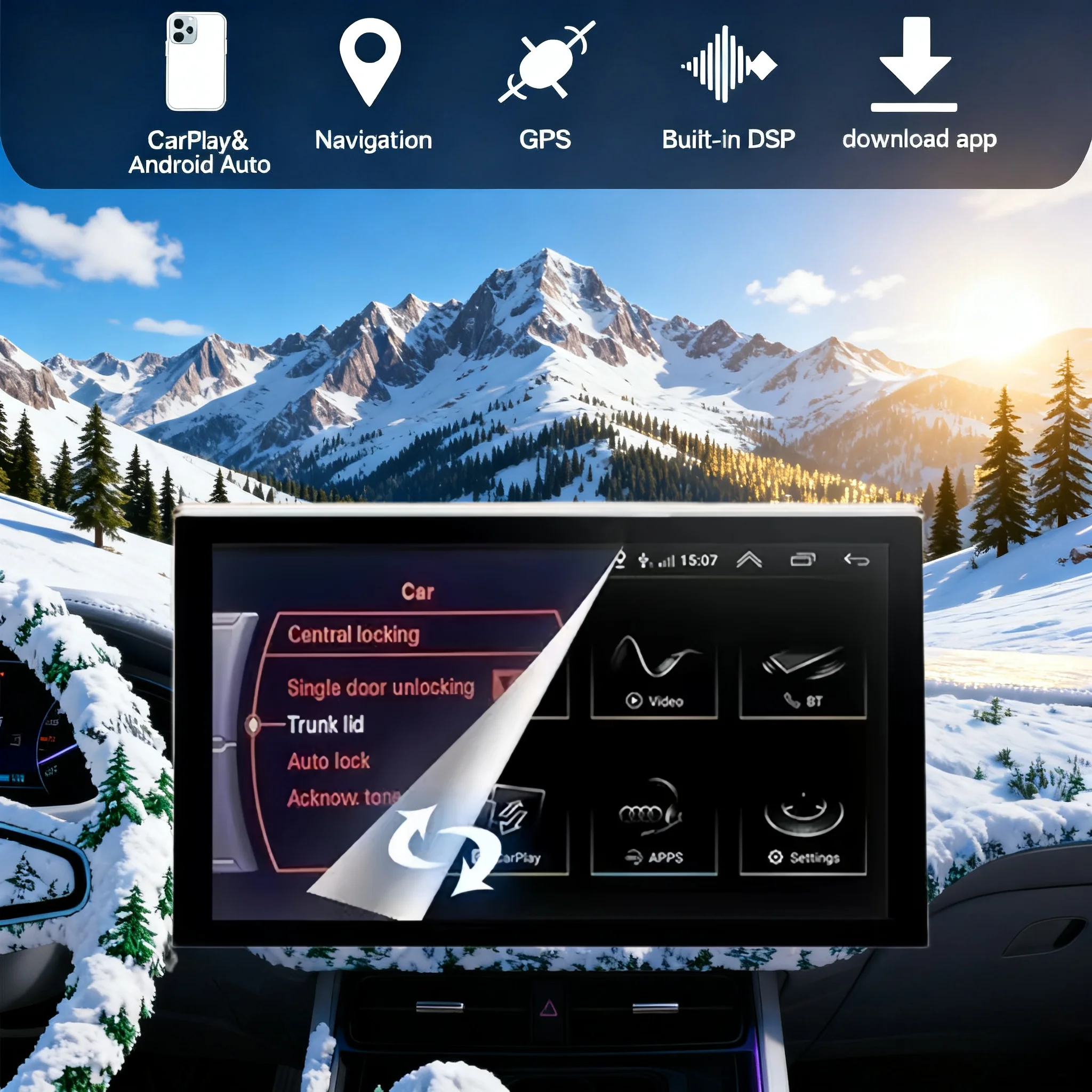 

9-дюймовый автомобильный радиоприемник со складным экраном Android 14 для Audi A6 C7 A7 2012 2013-2018 Carplay авто мультимедийный стереоплеер GPS головное устройство