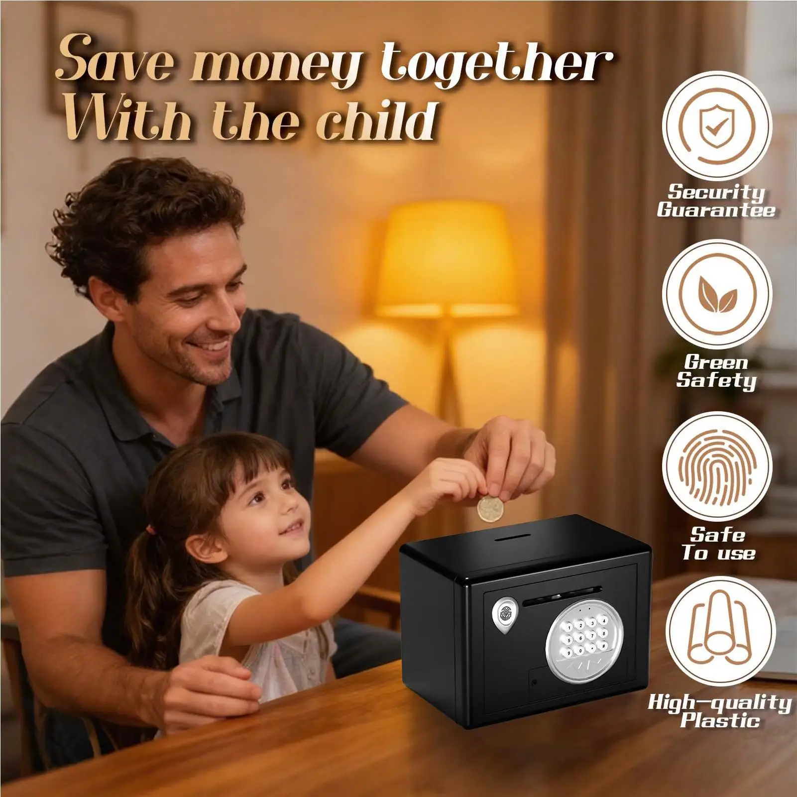 Muntbank Fantasiespel Ornament Wachtwoordslot Geldbesparende bank voor woonkamer Slaapzaal Studeerkamer Boekenplank Nachtkastje Jongens