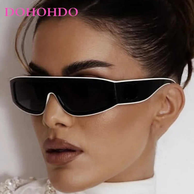 

Fashion Cat Eye One-Piece Women's Sunglasses Luxury Designer Punk Men Sunglass Outdoor Travel Driving Shades Female Lentes UV400