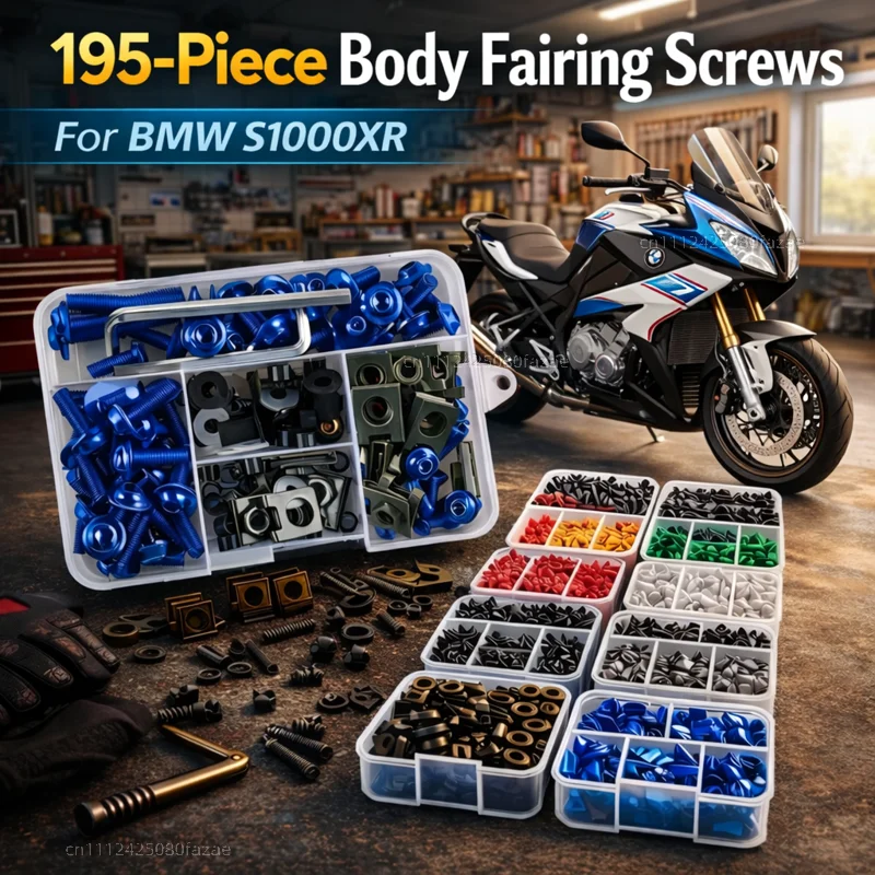 195pcs Motorcycle Fairing Bolts Body Screws Nuts For BMW S1000XR S1000 XR S 1000 XR Kit Aluminum CNC Fasteners Clips Set