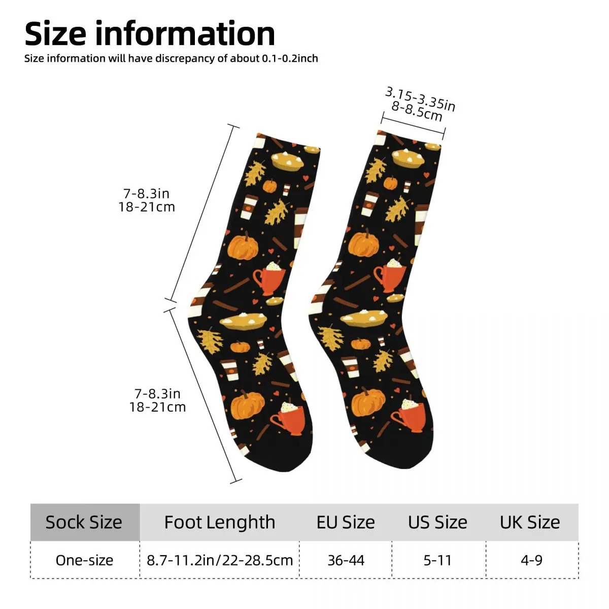 Love Pumpkin Spice Coffee Socks Harajuku Super Soft Stockings All Season Long Socks Accessories for Man Woman\'s Birthday Present