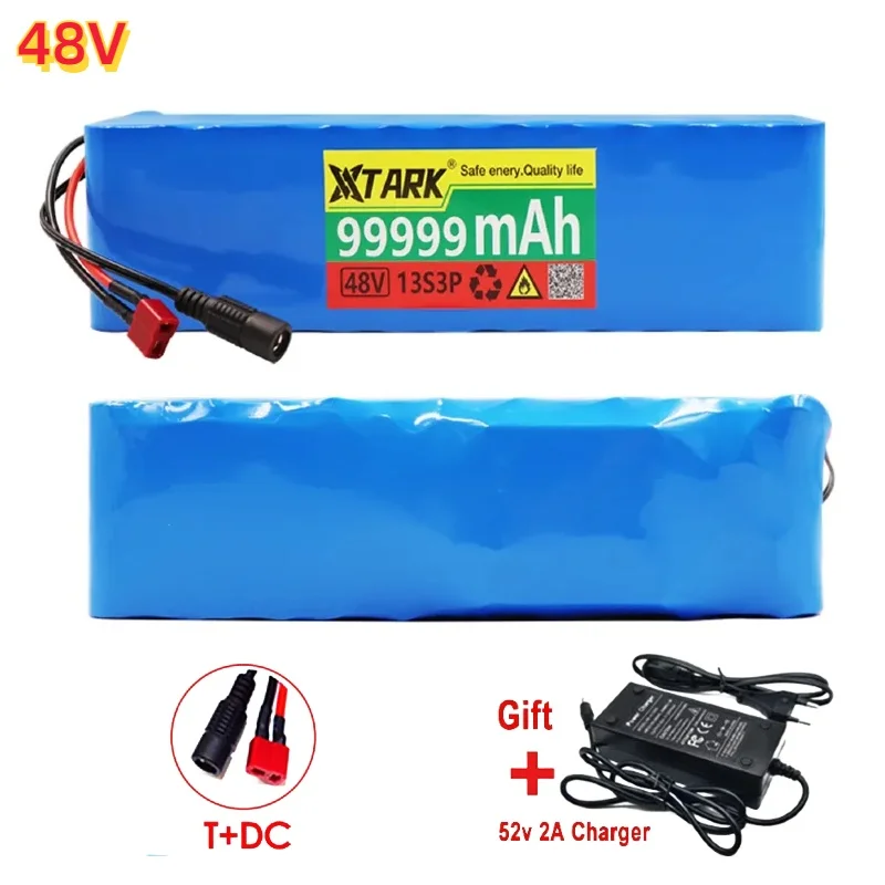 

48V 100Ah 1000W 13s3p 48V 18650 Li-Ion Battery Pack for 54.6V Electric Scooter with BMS 54.6V Charger and Backup Battery