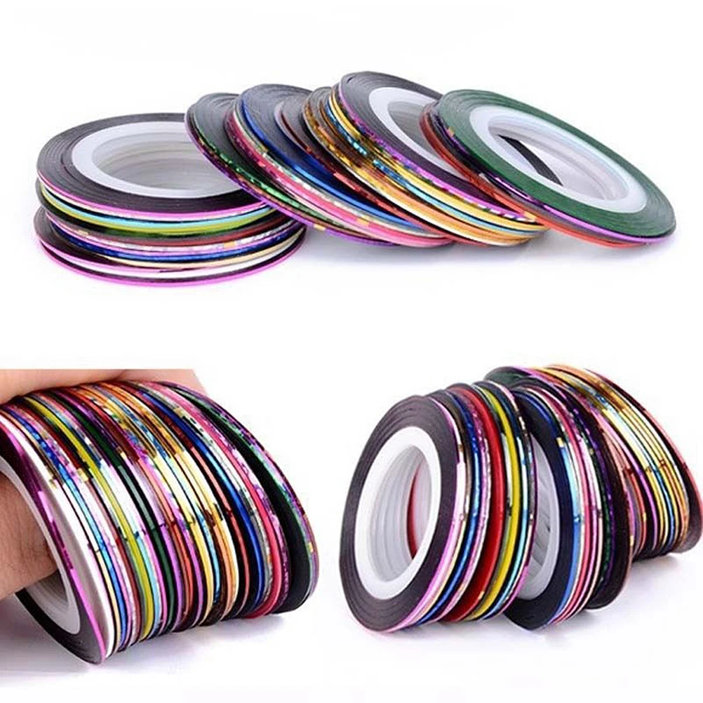

1Set Nail Art Line Tape Sparkle Colors Durable Nail Sticker DIY Manicure Pedicure Decoration Decals Manicure DIY Tool