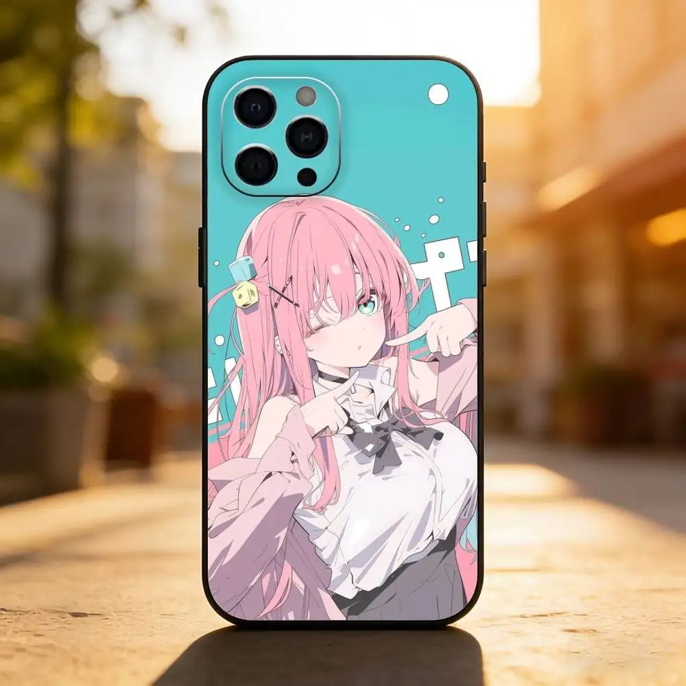 البوب أنيمي بوتشي ذا روك! جراب هاتف سيليكون أسود ناعم لهاتف آيفون 17,16,15,14,13,12,11,XS,Plus Pro Max #6