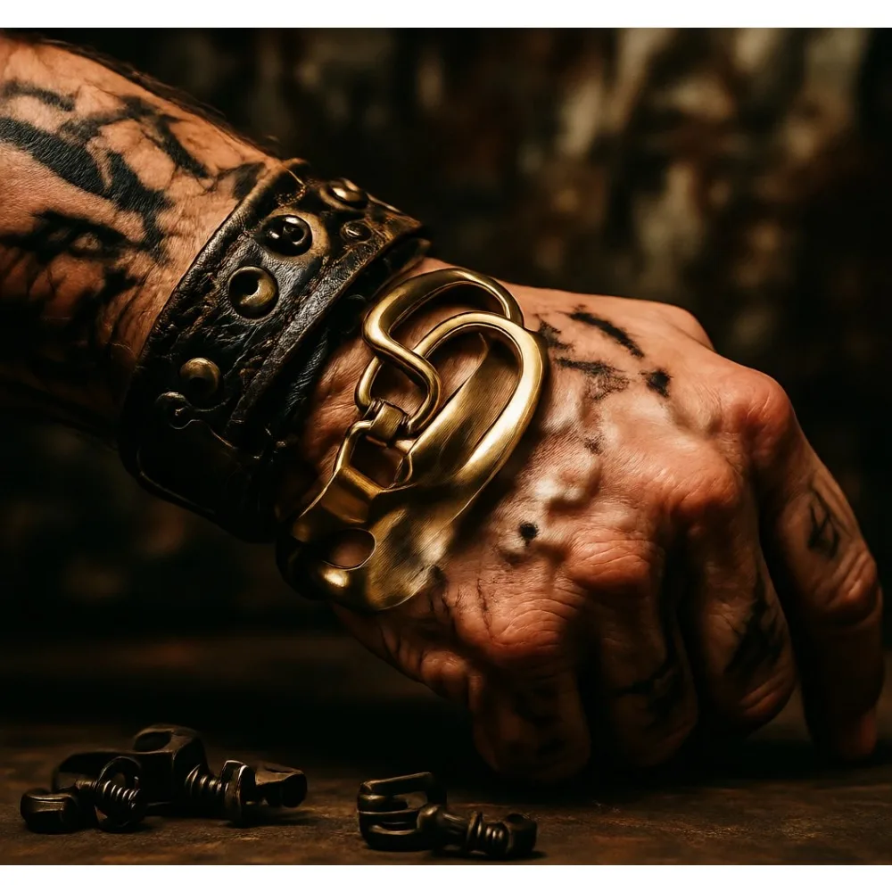 

Набор из 4 женских массивных браслетов-манжет с металлическим блеском и шарнирным соединением