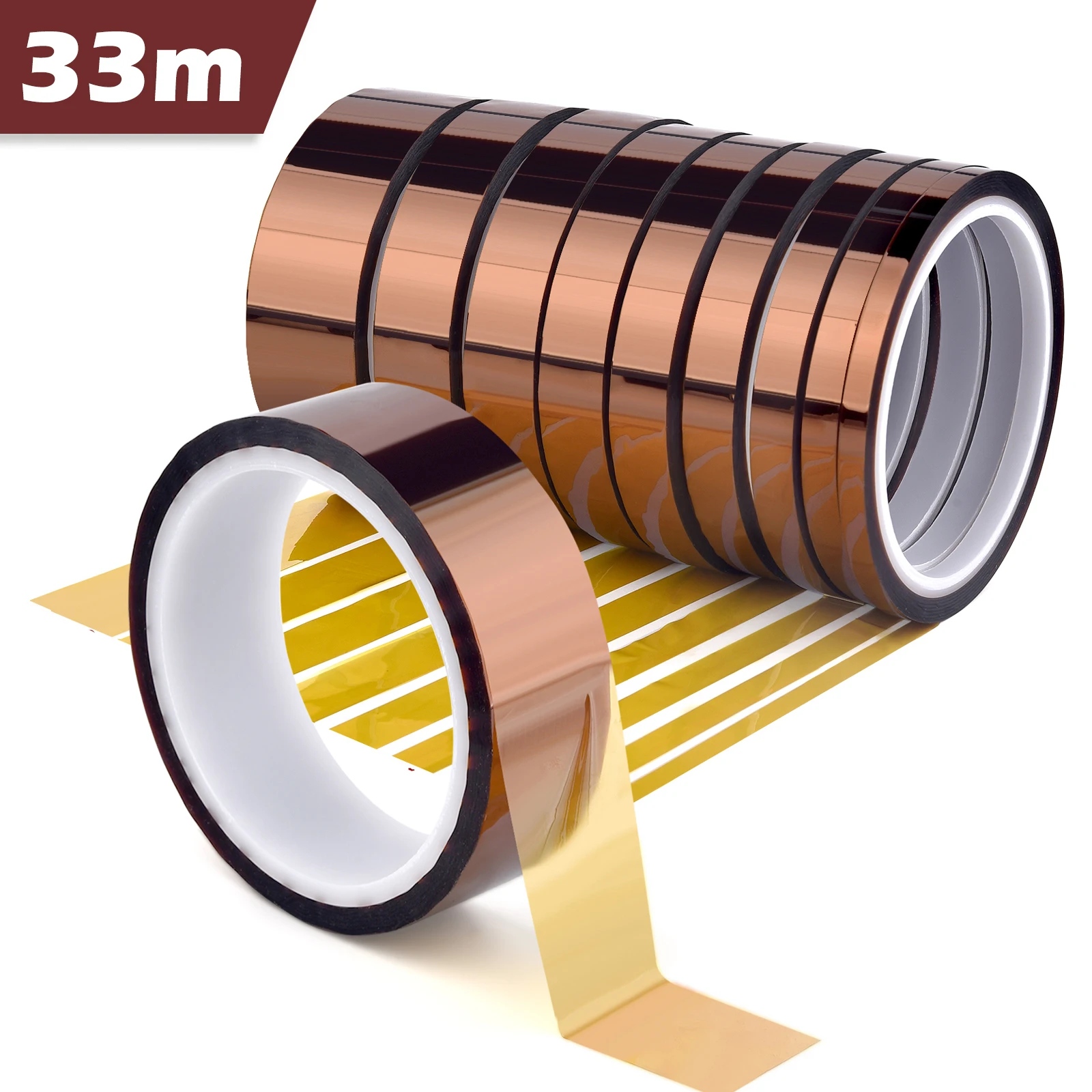 33m Gold High Temperature Heat BGA Tape Thermal Insulation Tape Electronics Board Protection Polyimide Adhesive Insulating Tape