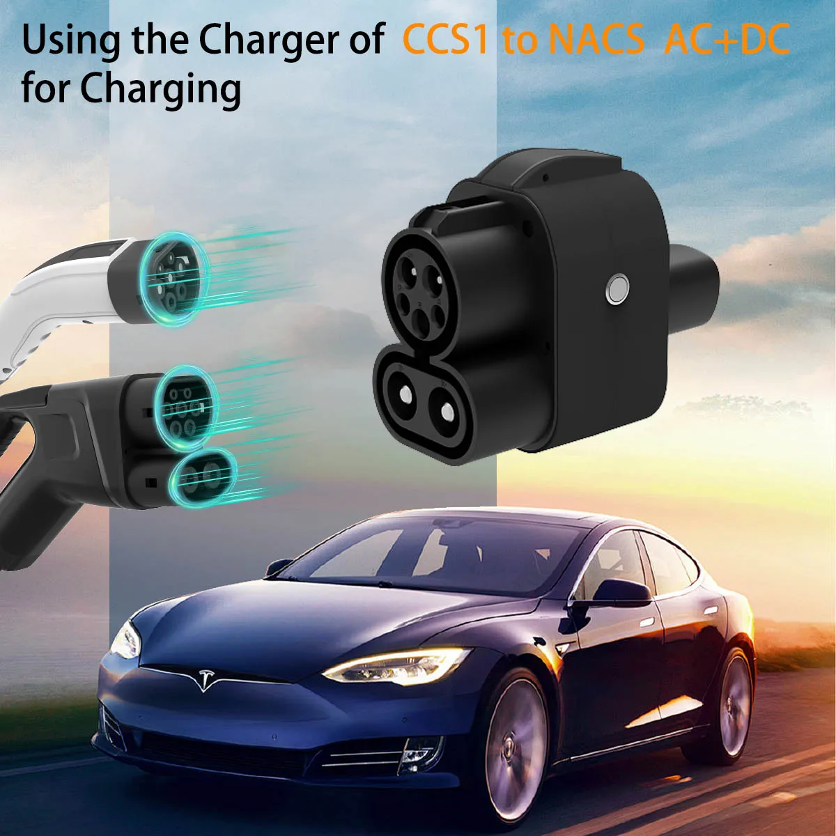 RACER PILE DC Fast Charger Adapter CCS1 do NACS AC+DC 250KW CCS Combo 1 do NACS dla TSL Model 3/X/Y