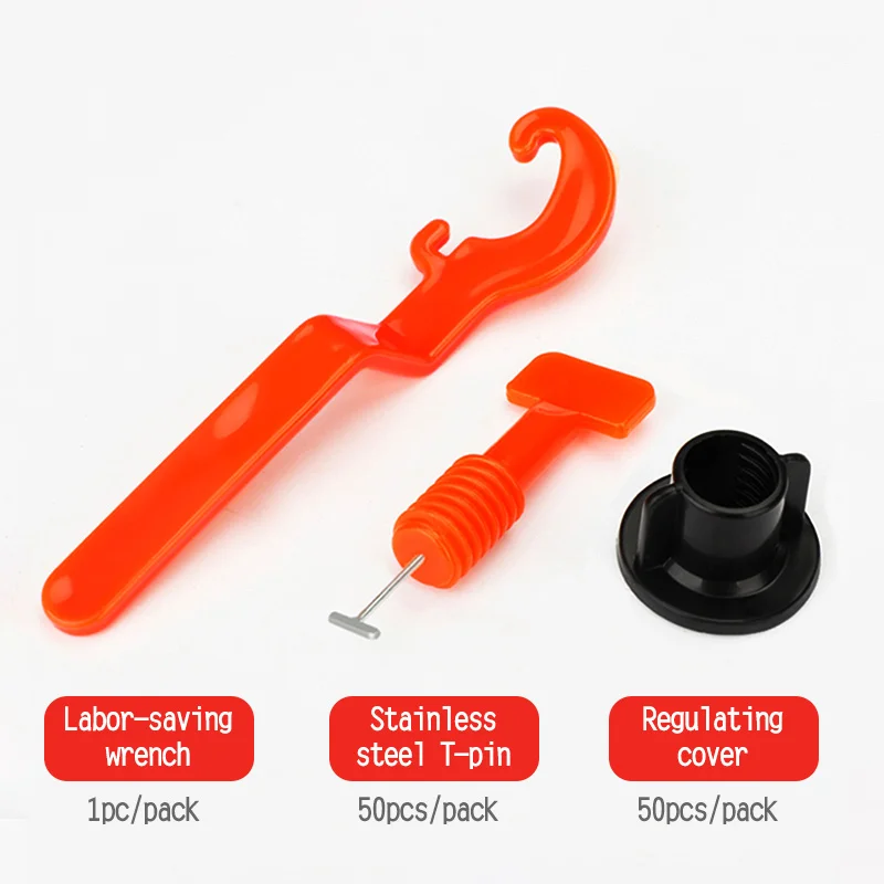 50pcs Premium Plastic Tile Leveling System Kit - Reusable Wall and Floor Clips with Adjustable Spacers for Perfect Alignment