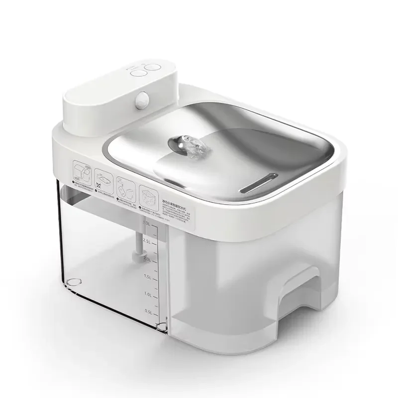 Automatic Pet Water Fountain 3L Large Capacity Smart Induction Drinking Dispenser Rechargeable Self Cleaning Bowl for Cats