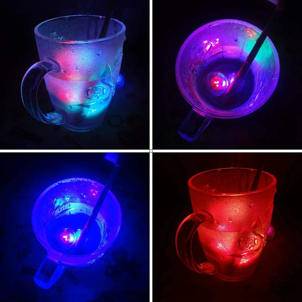 50pcs 3LEDs Mini Submersible Led Lights with Remote Battery Operated Small Underwater Multicolor Flameless Accent Tea Candles