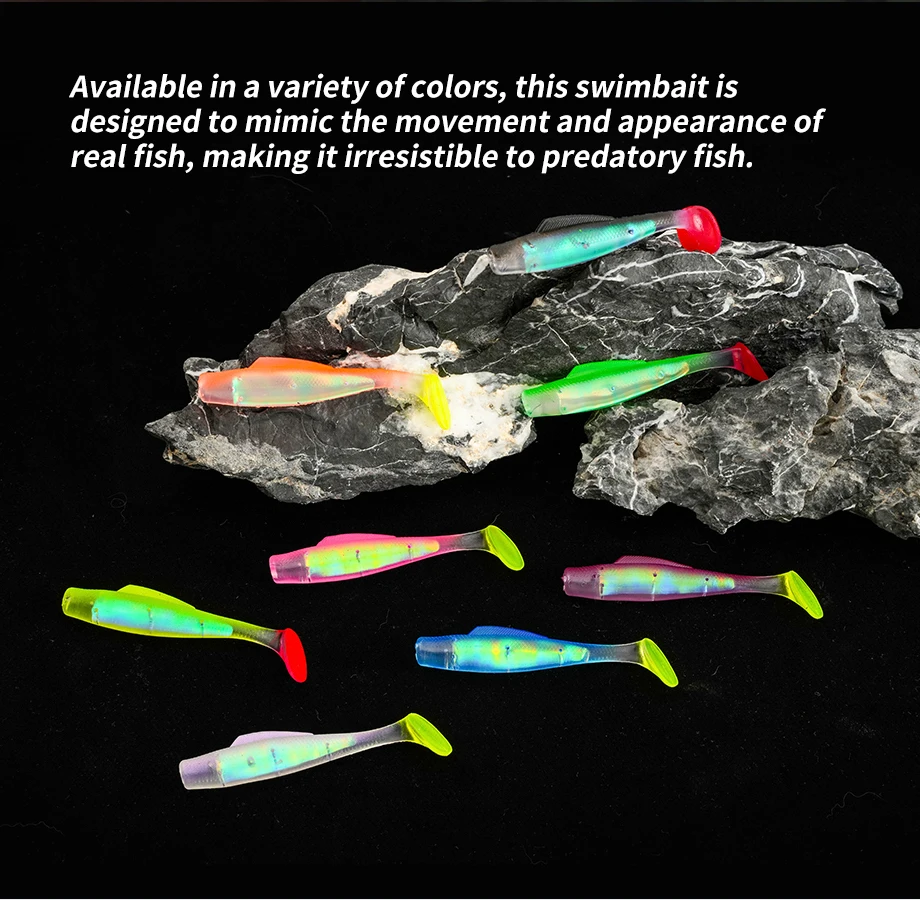 6 Stück Weiche Paddelschwanz-Swimbait UV-GLOW Angelköder 8cm TPR Weichköder 80mm 4,8g Künstliche Silikonköder Wobblers Weichköder – Detail 8