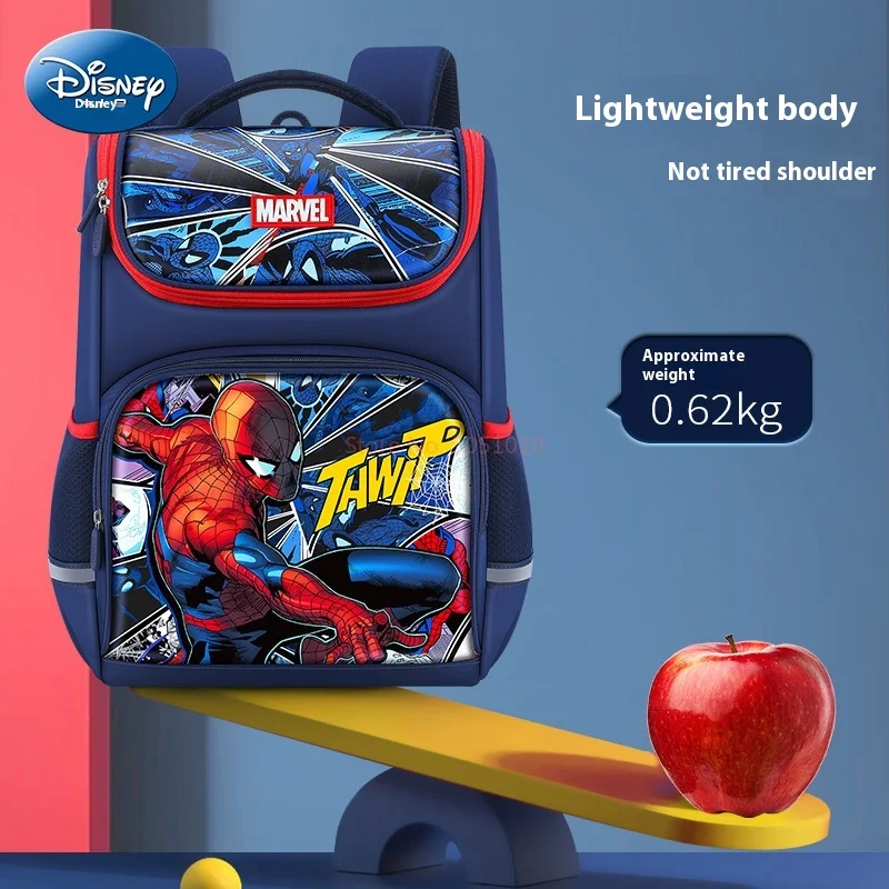 2024 new Disney children's backpack for elementary school and boys, lightweight Spider Man backpack to reduce burden