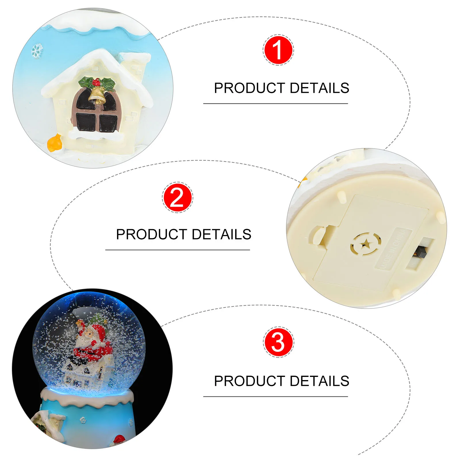 

Musical Snow Globe Christmas Luminous Crystal Ball Decorative Desktop Adornment For Home Office Bar Restaurant Xmas Gift Holiday