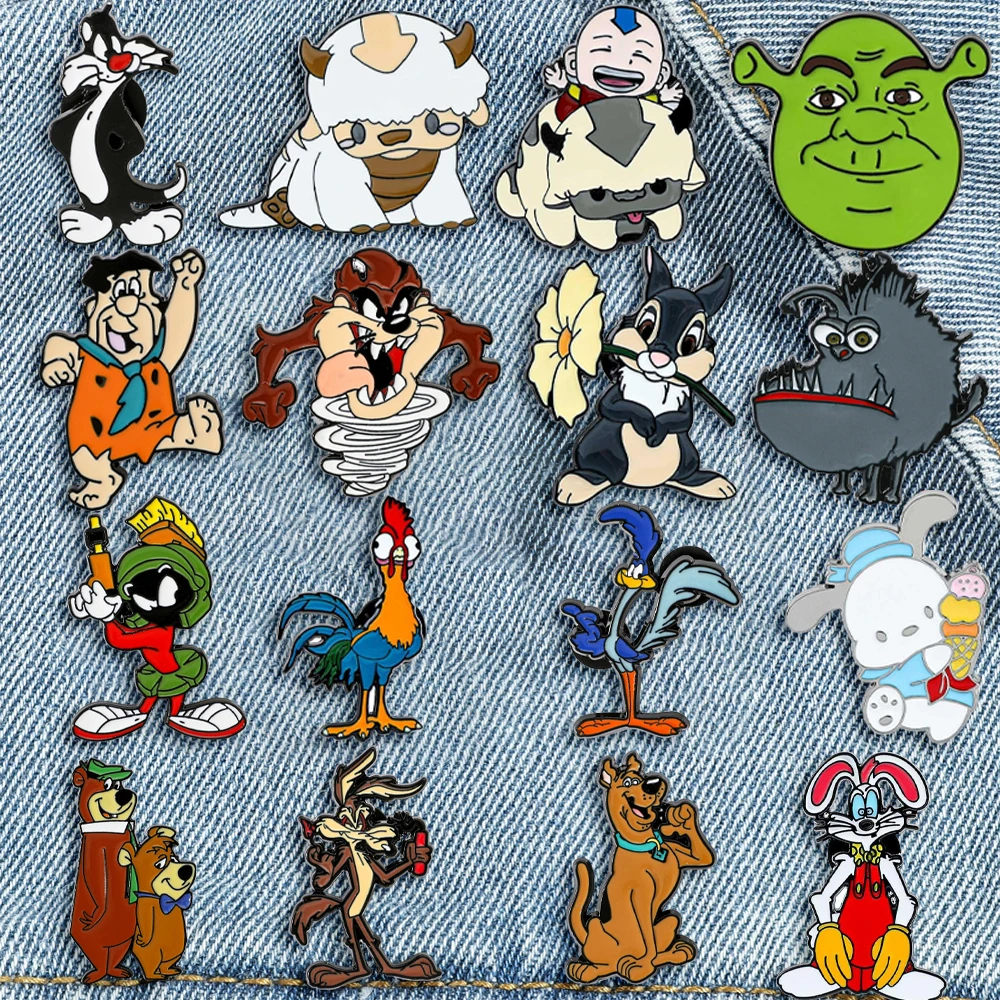 16 قطعة بروش الكرتون أنيمي البق الأرنب الإبداع الدب المينا دبوس ظهره الملابس والمجوهرات شارة معدنية اكسسوارات الهدايا #3