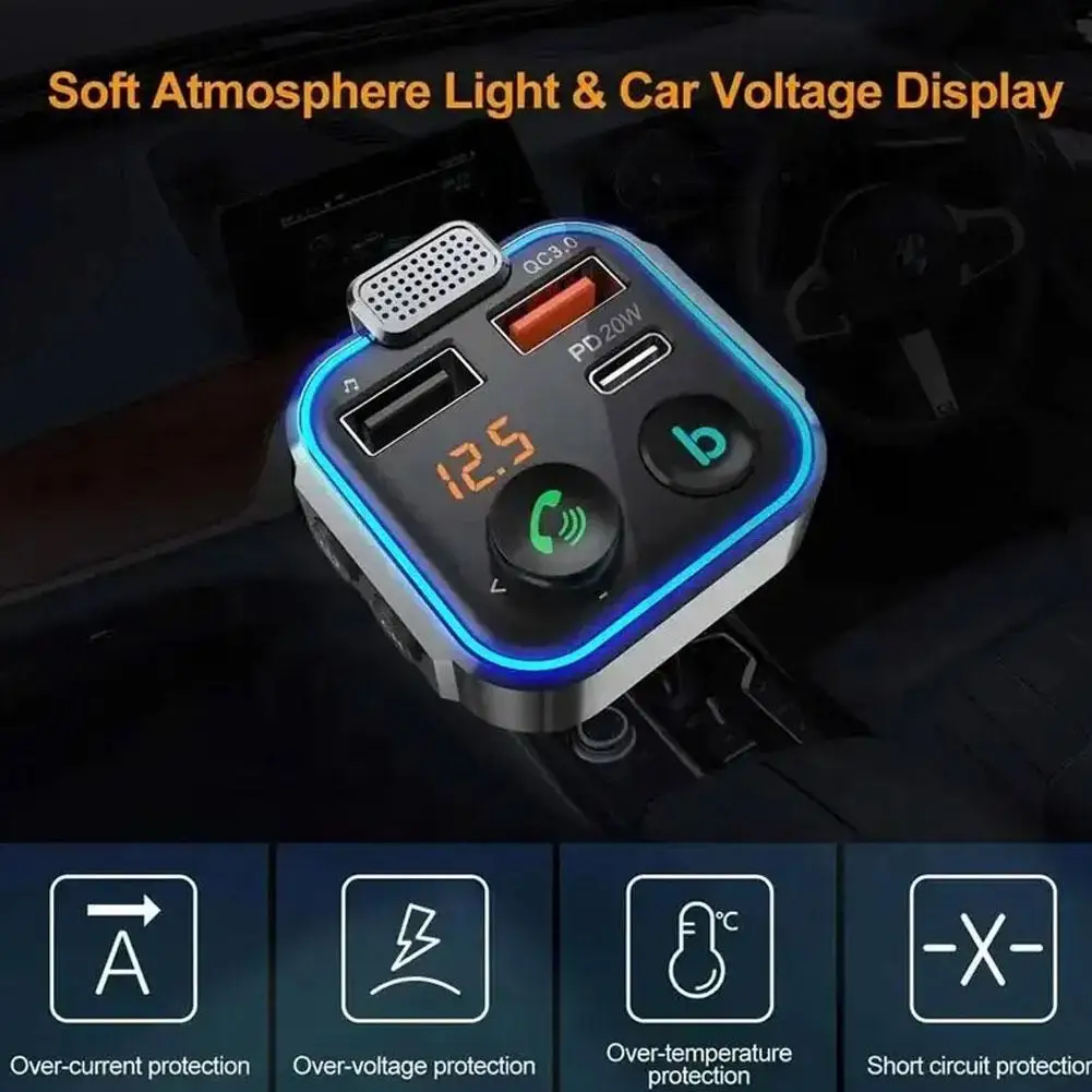 

Car MP3 Player Fm Transmitter Wireless Bluetooth Digital Display Automotive Charger Adapter Car Accessories Fast S0L2