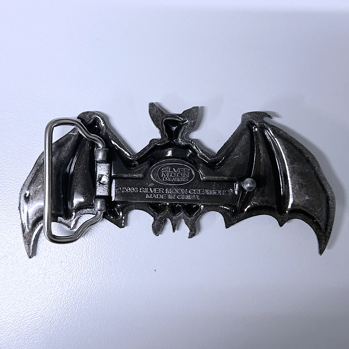 Antique Brushed Silver Devil Evil Dark Angel Bat Wildlife Belt Buckle Hebilla BUCKLE-WT072